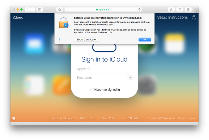 Illustration for article titled How to Make Sure You're Visiting the Real iCloud Page